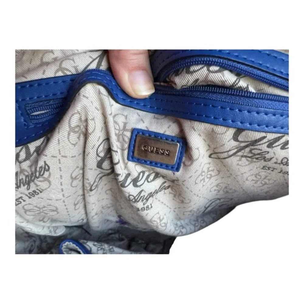 Guess suede leather Cobalt Blue‎ Kingsley Handbag/crossbody
